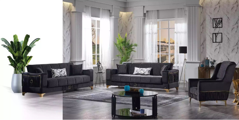 Design Modernes Wohnzimmer Set Sofagarnitur 3+3+1 Wohnzimmer Möbelset