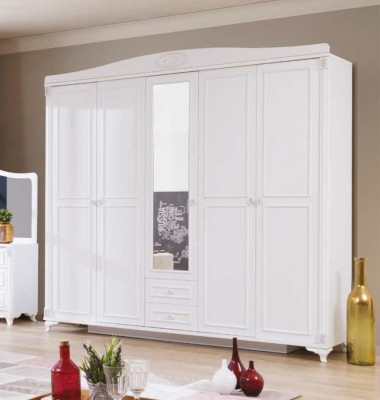Schlafzimmer Möbel Holz Schrank Kleiderschrank Landhaus Stil Weiß Neu