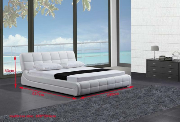 Modernes Bett Betten Polster Doppel Ehe Hotel Luxus Leder Designer