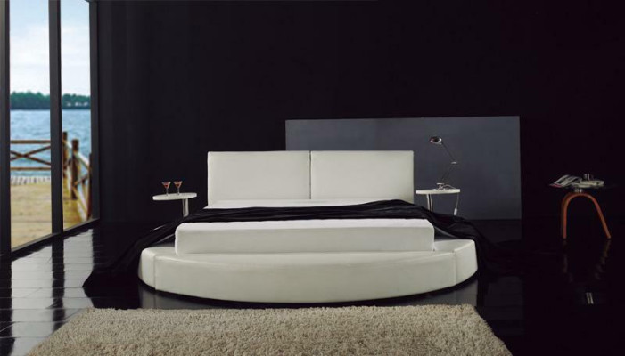 Rundes Bett Moderne Design Luxus Polster Rund Betten Textil Stoff