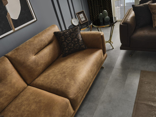 Dreisitzer Sofa 3 Sitzer Sofas Braun Kunstleder Wohnzimmer Luxus Sitz