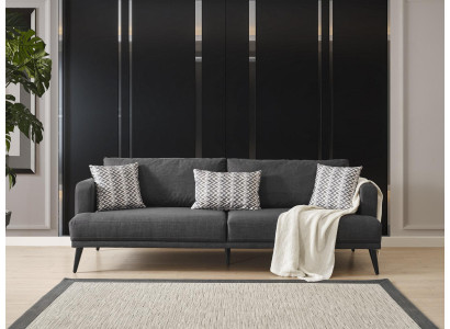 Viersitzer Sofa 4 Sitzer Sofas Stoff Grau Modern Sitzer Wohnzimmer Neu