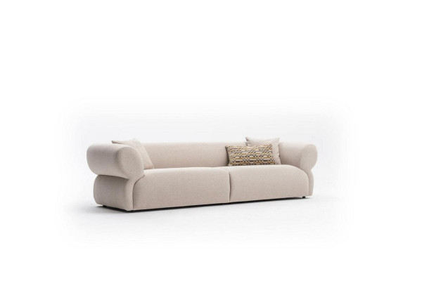 Sofagarnitur Wohnzimmer Sofa Set L-Form 3 Sitzer Hocker Set Modern Design