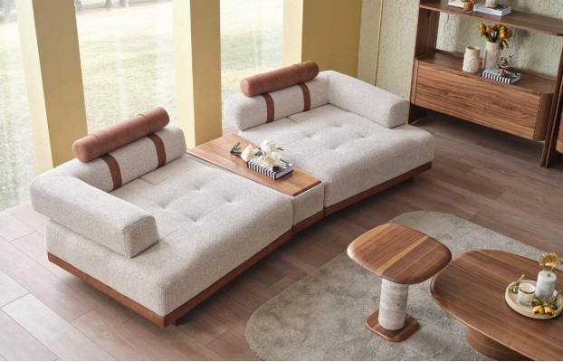 Moderne Beige Sofa 3 Sitz Luxus Wohnzimmer Möbel Design Dreisitzer Stil Big xxl