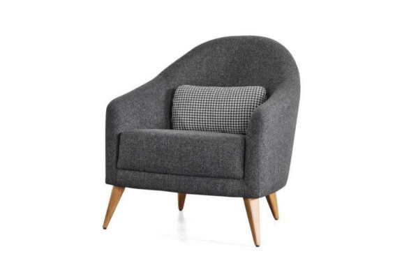 Designer weiche sessel grau farbe luxus Wohnzimmer Polster Textil Lounge Club