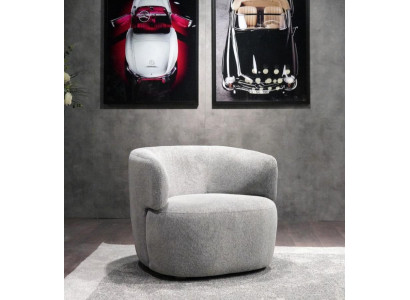 Design Sessel Grau Luxus Möbel Wohnzimmer Polster Textil Lounge Club