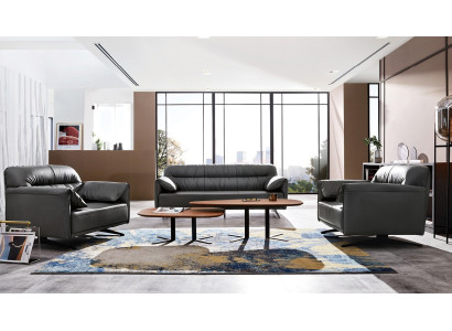 Moderne Designer Sofagarnitur Couch Polster Set Luxus Leder Sofas Couchen 3+1+1
