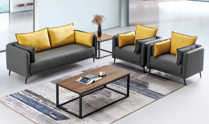Sofa Couch Polster Wohnlandschaft Leder Sofas Garnitur sofas Büro Stil Möbel