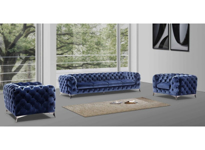 Sofa Chesterfield Couch Polster Garnitur Textil 2+1 designer Couchen Neu XXL Big
