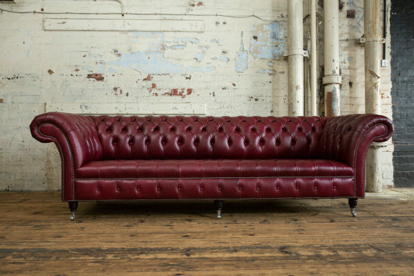 Chesterfield Design Sofa 4 Sitzer Couch Polster Luxus Klassische Textil Sofas