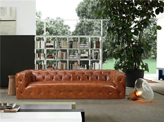 Ledersofa Kunstleder Couch Big - Sofa Luxus Wohnzimmer Sitz Polster Viersitzer