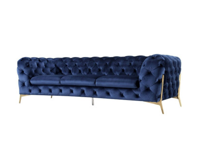 Chesterfield 3 Sitz Couch Polster Drei Sitzer Design Couchen Textil Stoff Italy