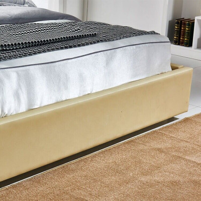 Beige Chesterfield Bett Design Schlafzimmer Englisches Betten Textil Polster