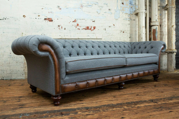Chesterfield Ledersofa Stoffsofa Sofa Couch Polster Wohnzimmer Maßanfertigung