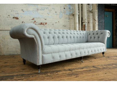 Textil Sofa Stoff Couch Chesterfield big sofas xxl couchen Sitz Polster 265cm