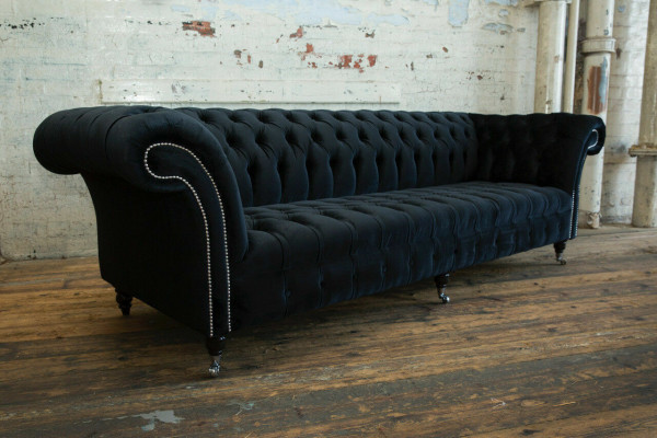 Schwarzer Moderner Viersitzer Luxus 4-Sitzer Wohnzimmer Sofa