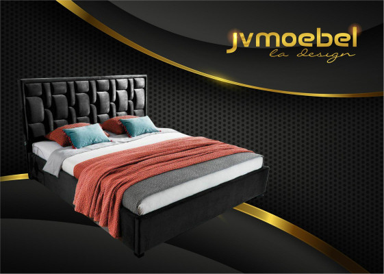 Blaues Designer Bett Schlafzimmer Design Möbel Modern Luxus Betten Gestell Neu