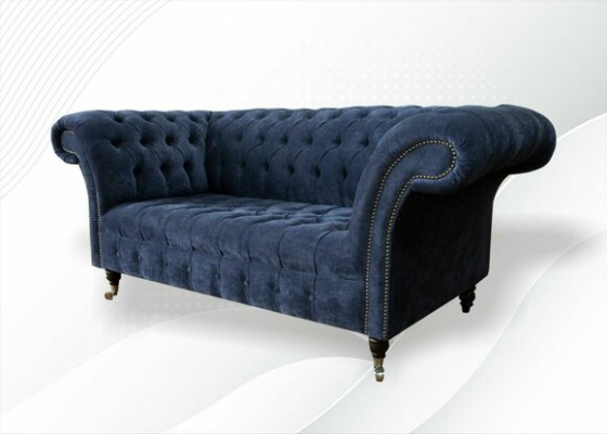 Couch Zweisitzer Klassische Textilsofa Couch Polster Sofa 2 Sitzer Samt Couchen