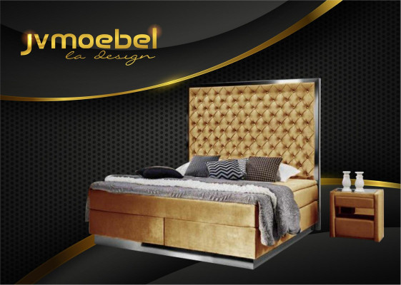 Boxspringbett Bett 2x Nachttisch 3 tlg. Schlafzimmer Set Möbel Luxus Betten Neu