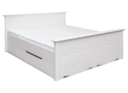 Doppelbett Bett Bettrahmen Betten Ehebett Polsterbett Holz Möbel Weiß Bauern