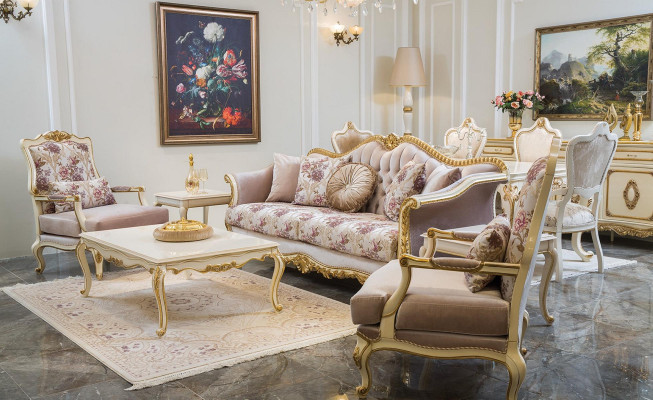 Sofa 3 Sitzer Klassische Couchen Luxus Möbel Sofas Stoff Couch Dreisitzer