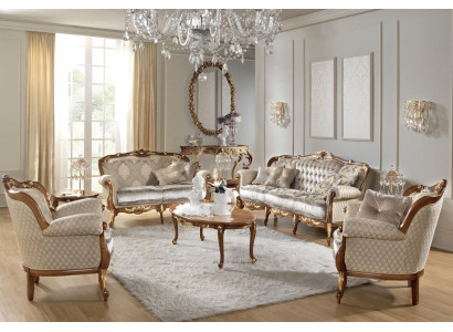 Rokoko Italien Sofa Garnitur Gruppe Klassische Sitz Garnituren Massivholz