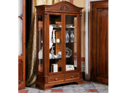 Vitrine Glas Schrank Wohnzimmer Schaufenster 2 Türen Vitrinen Barock