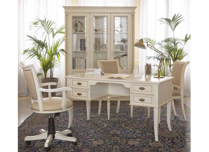 Büro Schreibtisch + Sessel Schreibtische Tisch Holz Stuhl 2tlg Set Italien