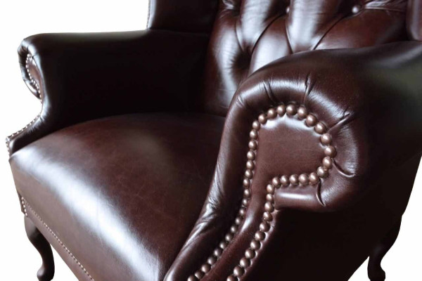 Sessel 1 Sitzer Braun Wohnzimmer Leder Design Chesterfield Ohrensessel