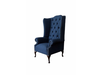 Chesterfield Ohrensessel Relax Sessel Stuhl Polster Stoff Textil 1 Sitz