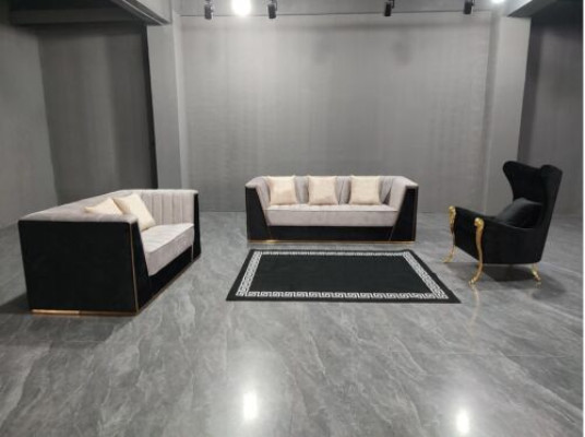 Wohnzimmer 3tlg. Sofagarnitur 3+2+1 Sitzer mit Weichem Stoffbezug Relax