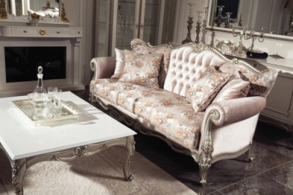 Rosa Couchen Polster Sofa Sofas 3 Sitz Dreisitzer Stoffsofa Barock Rokoko