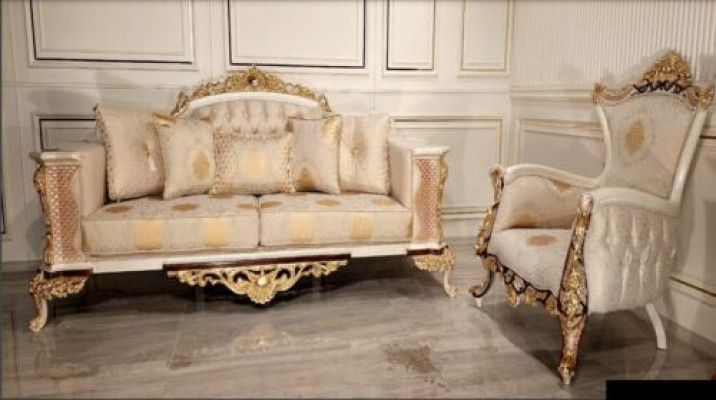 Sofagarnitur 3+1 Sitzer Luxus Set Sofa Sessel Sofas Relax Polster Design Barock