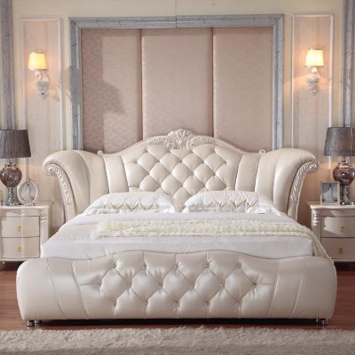 Design Chesterfield Bett Textil Samt Polster Hotel Leder Betten Schlafzimmer