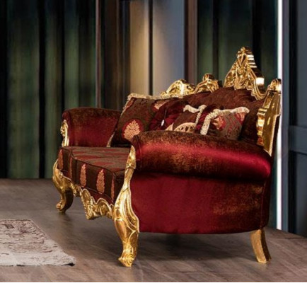 Garnitur Sofas Sessel Sofagarnitur 3+1+1 Sitzer Luxus Stoff Wohnzimmer Barock