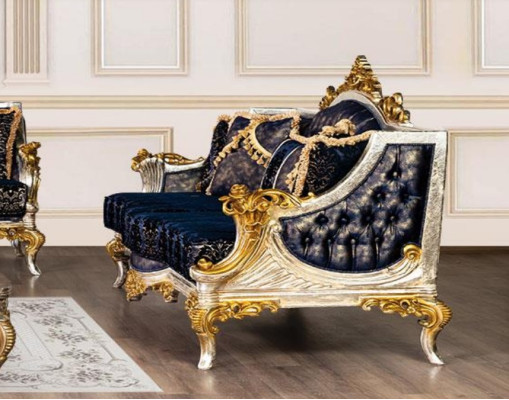 Sitz Dreisitzer Sofa 3 Sitzer Sofa Sofas Stoff Stil Barock Rokoko Klassische Neu