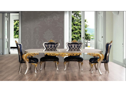 Set 4x Stühle Esszimmerstuhl Stuhl Lehn Luxus Esszimmer Ess Stil Barock 4tlg.