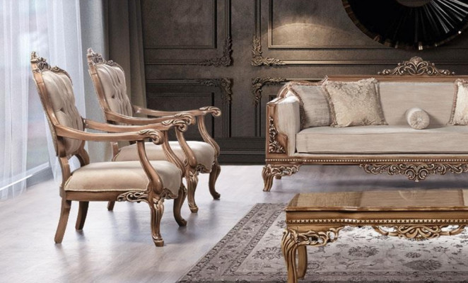 Sessel Ohrensessel Sofa Luxus Wohnzimmer Barock Relax Polster Design Sitzer Neu