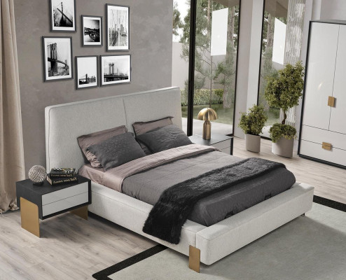 Schlafzimmer Set Bett 2x Nachttische Schminktisch Luxus neu 5tlg