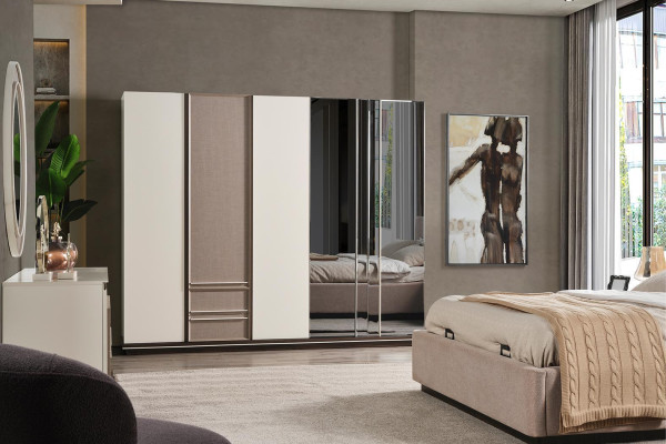 Schlafzimmer Set Bett 2xNachttische Schminktisch Luxus neu 6tlg Design