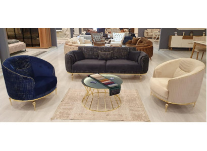 Luxus Sofagarnitur 311 Sitz Sofa Couch Set Wohnzimmer Garnitur 3tlg.