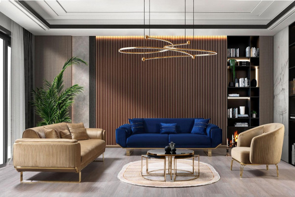 Sofa Set 3+3+1 Sitz Modern Sofagarnitur Wohnzimmer Luxus Garnitur Neu