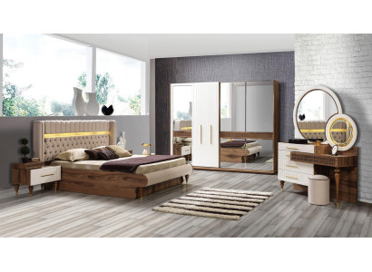 Schlafzimmer Set 5 tlg Design Luxus Bett Chesterfield Komplett Set