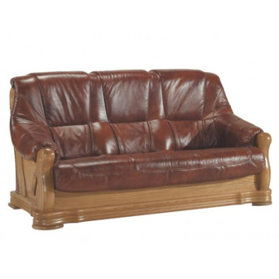 Sofa Dreisitzer Klassische Couch Polster 3 Sitzer 100% Leder Couchen