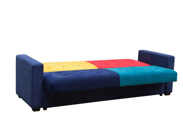 Schlafsofa Stoff Sofa Couch Textil Polster Garnitur Bettfunktion 3 Sitz Neu