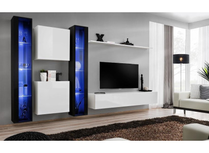 Gruppe Wohnwand Modern Wandregal Designer Wandschrank Luxus Holz Einrichtung