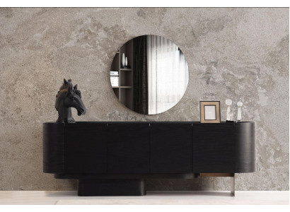 Schwarze Esszimmer Möbel Stilvolle Anrichte Mit Spiegel Holz Kommode