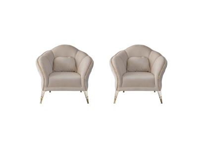 Modern Chesterfield Design Beige Sofa 2x Sessel Polster Couch Couchen Neu