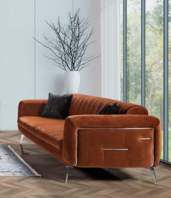 Sofagarnitur 3+3+1 Sitzer Sofas Sessel Luxus Stoff Wohnzimmer Design