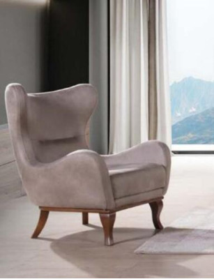 Modern Sessel Einsitzer Designer 1 Sitzer Polster Textil Stoff Beige